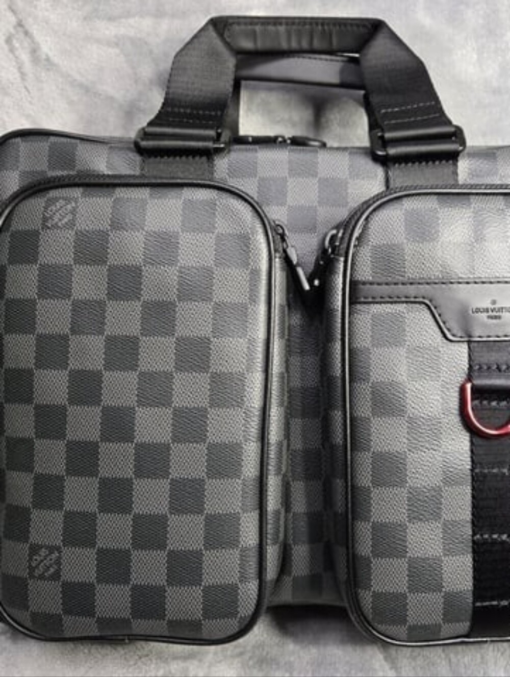 Louis Vuitton Black Damier Graphite Dual Pocket Messenger Bag